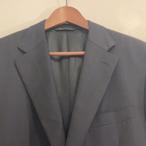 Canali Harry Rosen Navy Blue Windowpane Suit Jacket Size EU 52C US 42S - Picture 3 of 12